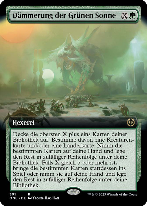 Green Sun's Twilight (Extended Art)\nPhyrexia: All Will Be One - Variants - German\nSingle\nMagic The Gathering
