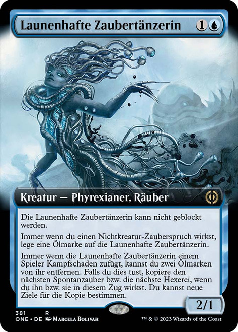Mercurial Spelldancer (Extended Art)\nPhyrexia: All Will Be One - Variants - German\nSingle\nMagic The Gathering