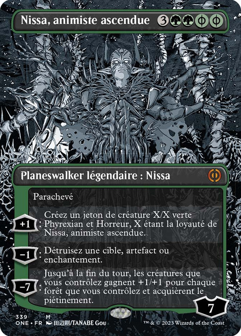 Nissa, Ascended Animist (#339) (Borderless)\nPhyrexia: All Will Be One - Variants - French\nSingle\nMagic The Gathering