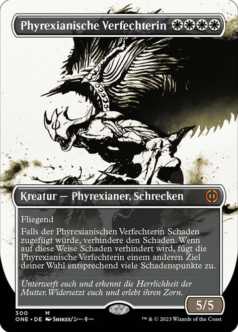 Phyrexian Vindicator (#300) (Borderless) (Showcase)\nPhyrexia: All Will Be One - Variants - German\nSingle\nMagic The Gathering