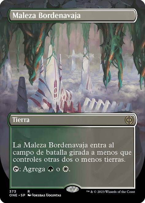 Razorverge Thicket (Borderless)\nPhyrexia: All Will Be One - Variants - Spanish\nSingle\nMagic The Gathering