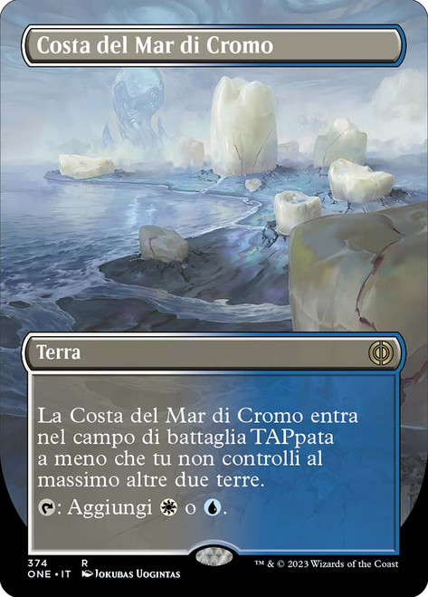 Seachrome Coast (Borderless)\nPhyrexia: All Will Be One - Variants - Italian\nSingle\nMagic The Gathering