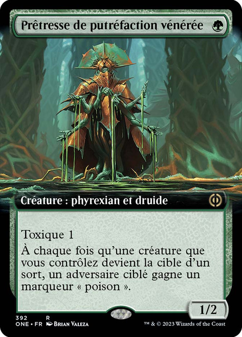 Venerated Rotpriest (Extended Art)\nPhyrexia: All Will Be One - Variants - French\nSingle\nMagic The Gathering