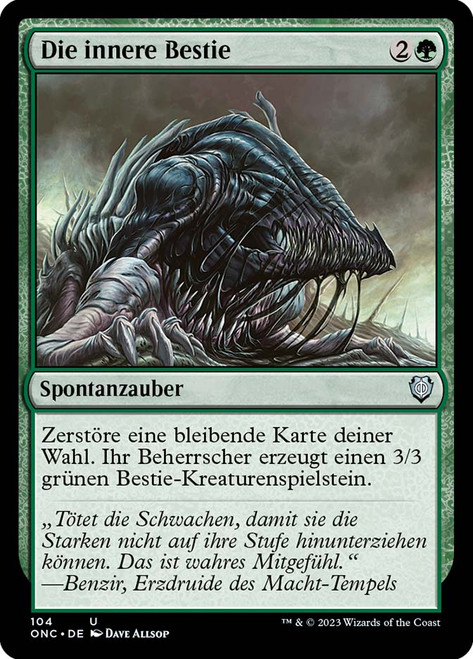 Beast Within\nPhyrexia: All Will Be One Commander - German\nSingle\nMagic The Gathering