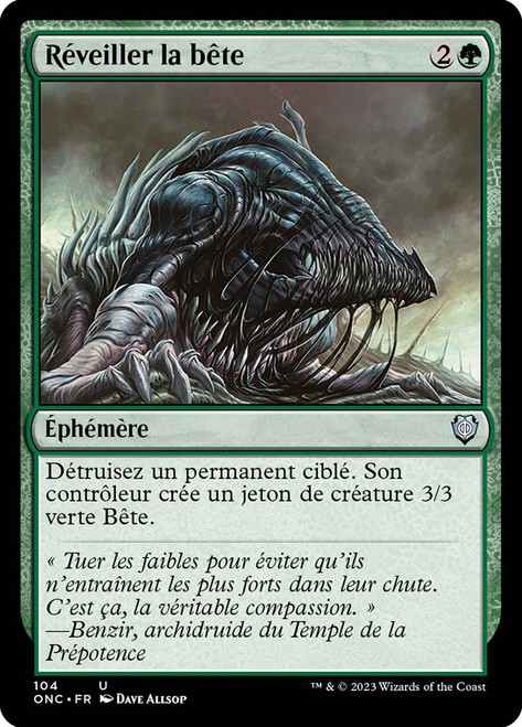 Beast Within\nPhyrexia: All Will Be One Commander - French\nSingle\nMagic The Gathering