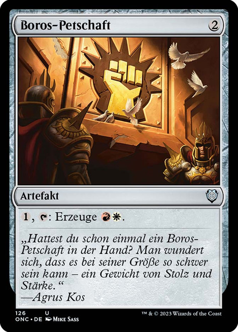 Boros Signet\nPhyrexia: All Will Be One Commander - German\nSingle\nMagic The Gathering