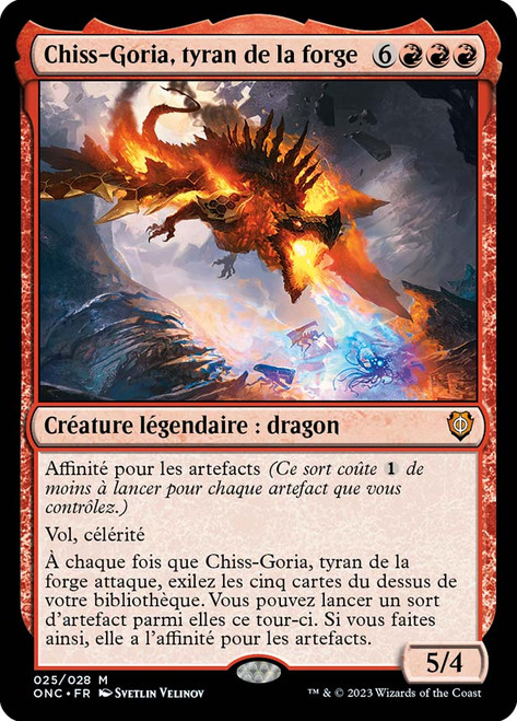 Chiss-Goria, Forge Tyrant\nPhyrexia: All Will Be One Commander - French\nSingle\nMagic The Gathering