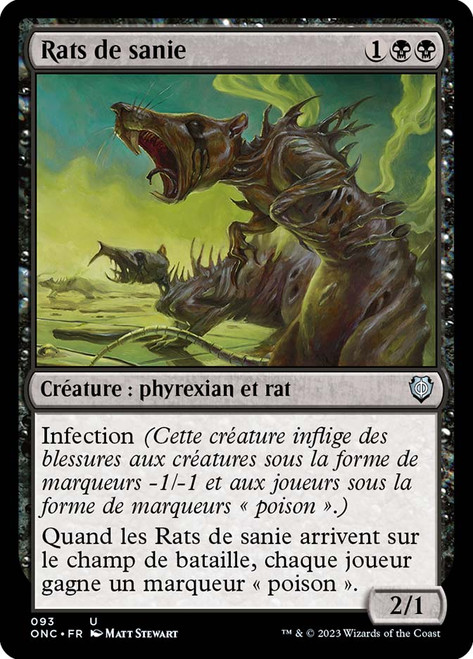 Ichor Rats\nPhyrexia: All Will Be One Commander - French\nSingle\nMagic The Gathering