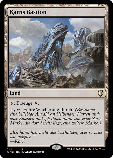 Karn's Bastion\nPhyrexia: All Will Be One Commander - German\nSingle\nMagic The Gathering