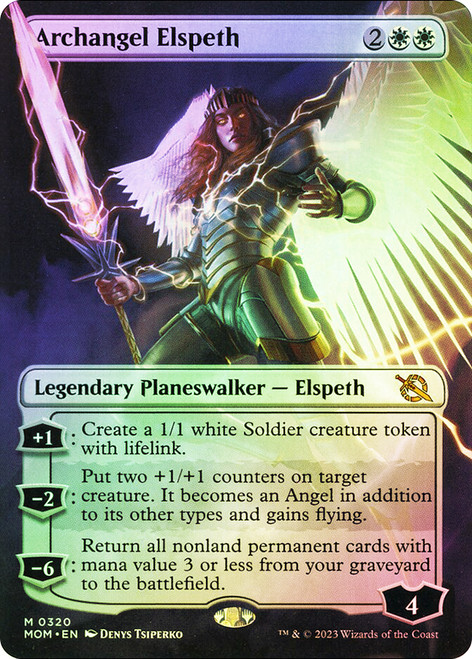 Archangel Elspeth (Borderless)\nMarch of the Machine - Variants\nSingle\nMagic The Gathering