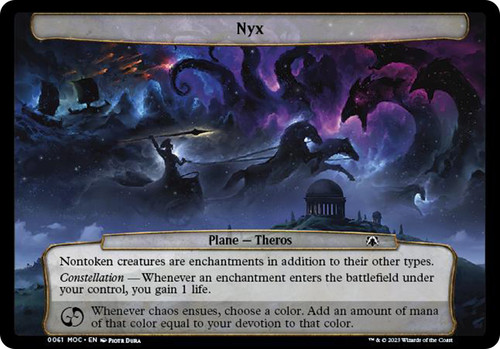 Nyx\nMarch of the Machine Commander Planechase - Planes\nSingle\nMagic The Gathering