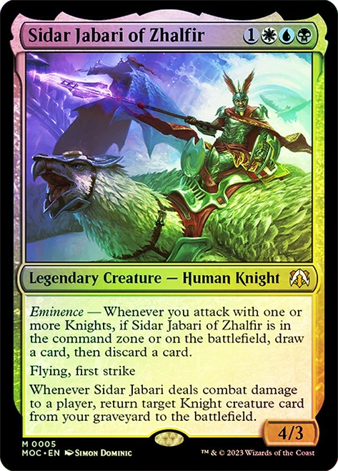 Sidar Jabari of Zhalfir\nMarch of the Machine Commander\nSingle\nMagic The Gathering