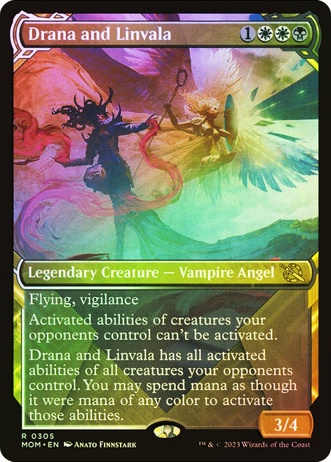Drana and Linvala (Showcase)\nMarch of the Machine - Variants\nSingle\nMagic The Gathering