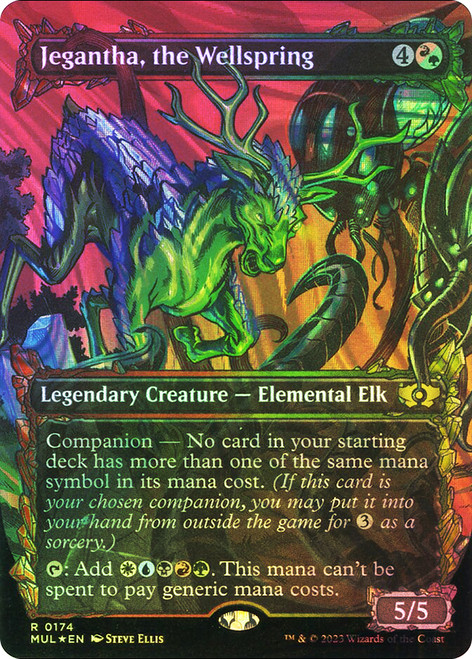 Jegantha, the Wellspring (Showcase) (Halo Foil)\nMultiverse Legends - Alternate Foil\nSingle\nMagic The Gathering