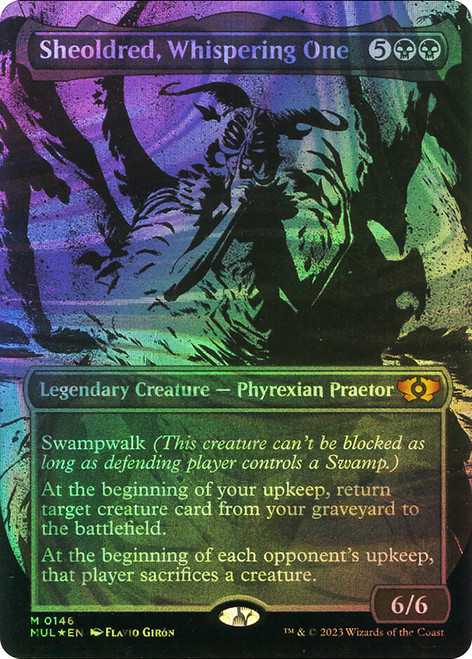 Sheoldred, Whispering One (Showcase) (Halo Foil)\nMultiverse Legends - Alternate Foil\nSingle\nMagic The Gathering