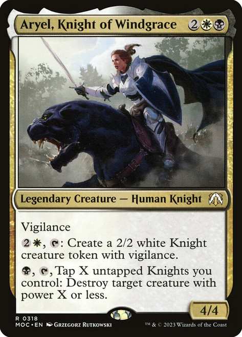 Aryel, Knight of Windgrace\nMarch of the Machine Commander\nSingle\nMagic The Gathering