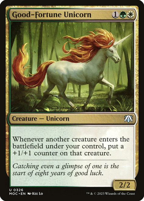 Good-Fortune Unicorn\nMarch of the Machine Commander\nSingle\nMagic The Gathering