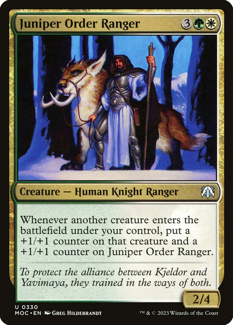 Juniper Order Ranger\nMarch of the Machine Commander\nSingle\nMagic The Gathering