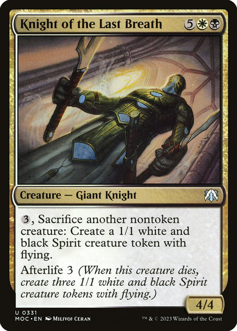 Knight of the Last Breath\nMarch of the Machine Commander\nSingle\nMagic The Gathering