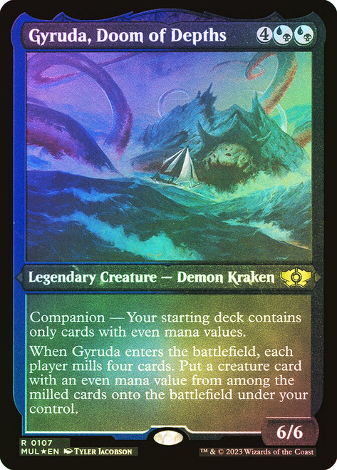 Gyruda, Doom of Depths (Foil Etched)\nMultiverse Legends - Alternate Foil\nSingle\nMagic The Gathering