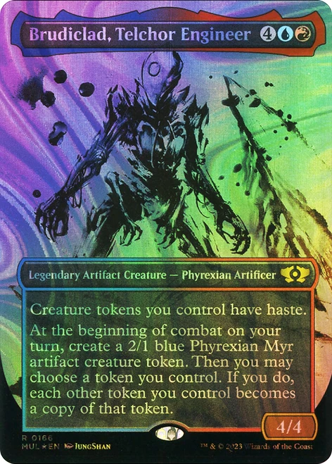 Brudiclad, Telchor Engineer (Showcase) (Halo Foil)\nMultiverse Legends - Alternate Foil\nSingle\nMagic The Gathering