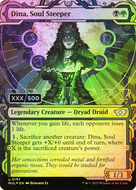 Dina, Soul Steeper (Serial Number) (Showcase)\nMultiverse Legends - Serialized\nSingle\nMagic The Gathering