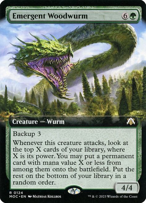Emergent Woodwurm (Extended Art)\nMarch of the Machine Commander - Variants\nSingle\nMagic The Gathering