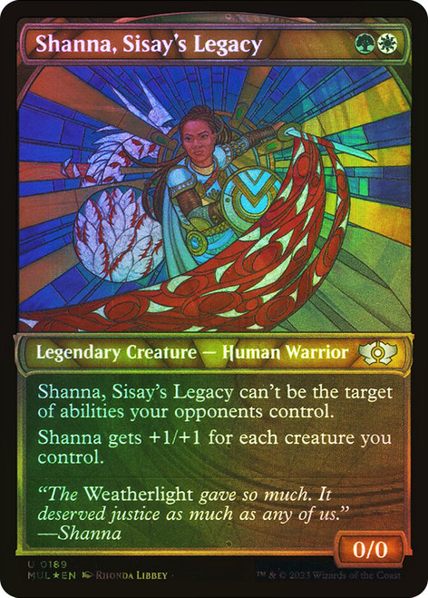 Shanna, Sisay's Legacy (Showcase) (Halo Foil)\nMultiverse Legends - Alternate Foil\nSingle\nMagic The Gathering
