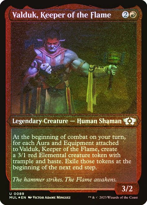 Valduk, Keeper of the Flame (Foil Etched)\nMultiverse Legends - Alternate Foil\nSingle\nMagic The Gathering