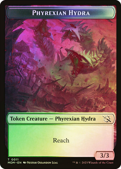{Phyrexian Hydra Token} (Reach) // {Treasure Token} (#21)\nMarch of the Machine\nSingle\nMagic The Gathering