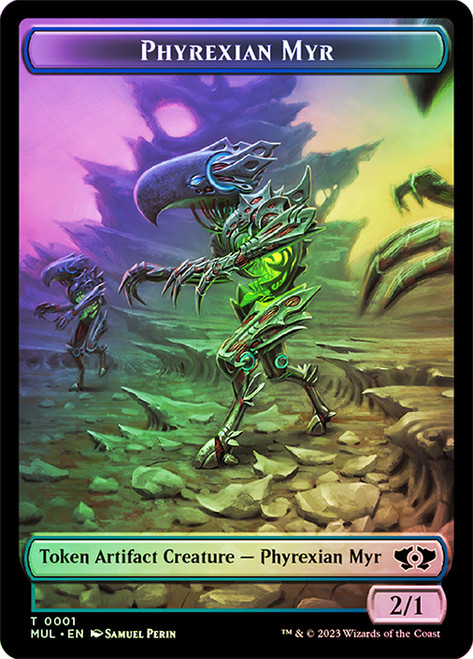 {Phyrexian Myr Token} // {Wrenn and Realmbreaker Emblem)\nMultiverse Legends\nSingle\nMagic The Gathering