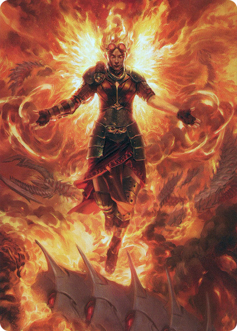 {Chandra, Hope's Beacon Art Card}\nArt Series: March of the Machine\nSingle\nMagic The Gathering