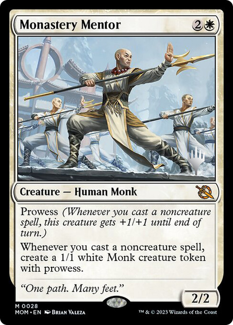 Monastery Mentor (Promo Pack) (March of the Machine)\nPromo: Planeswalker Stamped\nSingle\nMagic The Gathering