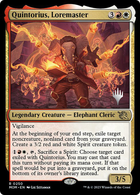 Quintorius, Loremaster (Promo Pack) (March of the Machine)\nPromo: Planeswalker Stamped\nSingle\nMagic The Gathering