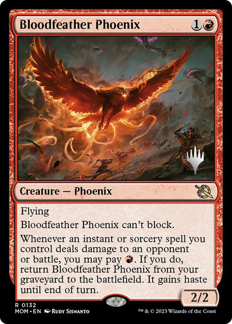 Bloodfeather Phoenix (Promo Pack) (March of the Machine)\nPromo: Planeswalker Stamped\nSingle\nMagic The Gathering