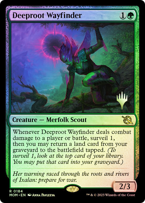 Deeproot Wayfinder (Promo Pack) (March of the Machine)\nPromo: Planeswalker Stamped\nSingle\nMagic The Gathering