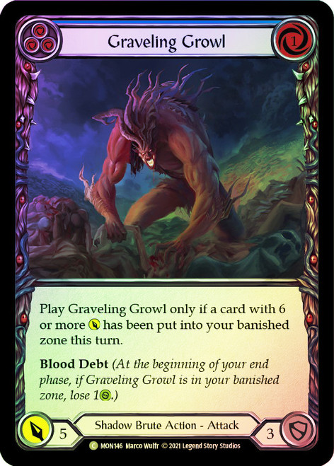 Graveling Growl (Blue) Rainbow Foil English