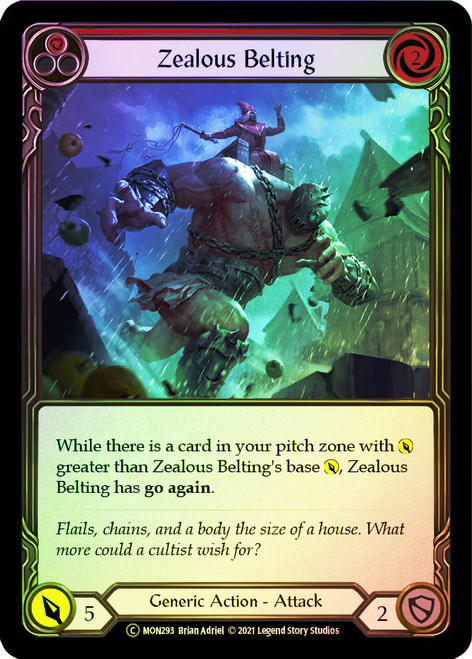 Zealous Belting (Red) Rainbow Foil English