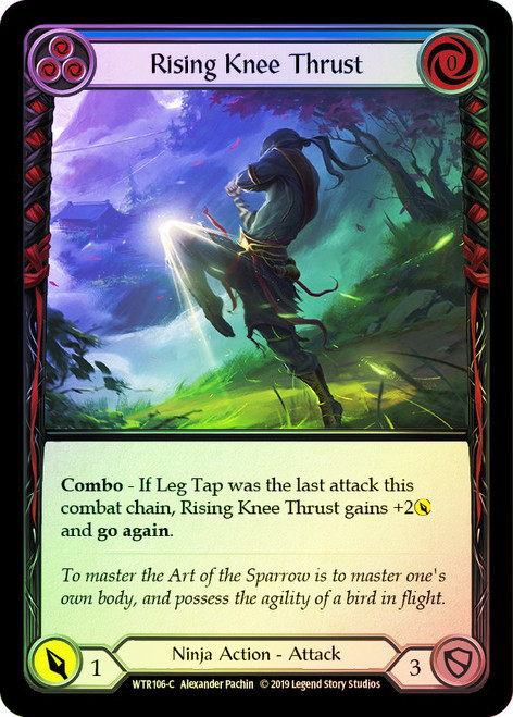 Rising Knee Thrust (Blue) Rainbow Foil English