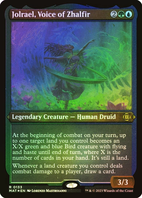 Jolrael, Voice of Zhalfir (Foil Etched)\nMarch of the Machine: The Aftermath - Alternate Foil\nSingle\nMagic The Gathering