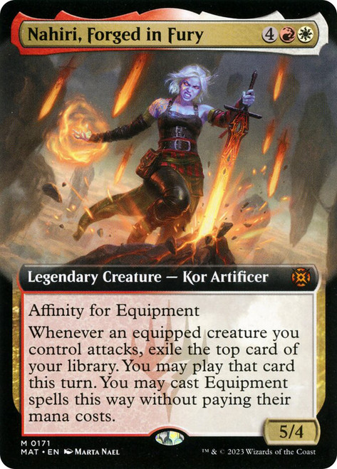 Nahiri, Forged in Fury (Extended Art)\nMarch of the Machine: The Aftermath - Variants\nSingle\nMagic The Gathering