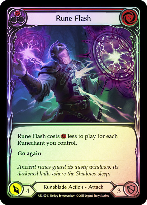 Rune Flash (Red) Rainbow Foil English