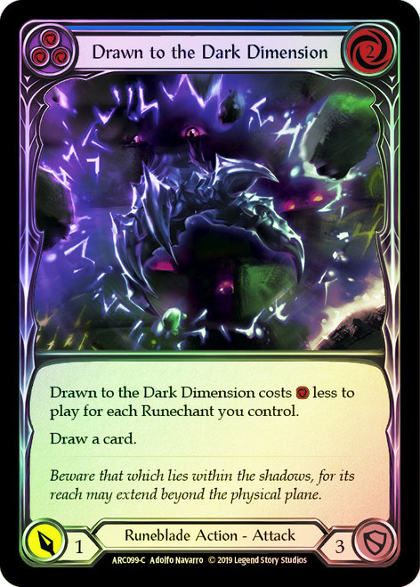 Drawn to the Dark Dimension (Blue) Rainbow Foil English