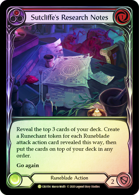 Sutcliffe's Research Notes (Red) Rainbow Foil English