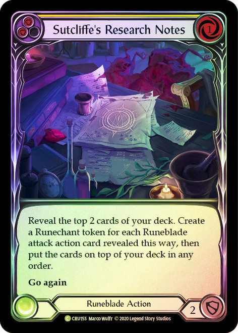 Sutcliffe's Research Notes (Yellow) Rainbow Foil English