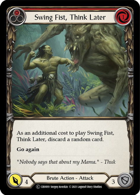 Swing Fist, Think Later (Red) Non-foil English
