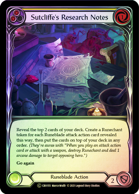 Sutcliffe's Research Notes (Yellow) Rainbow Foil English