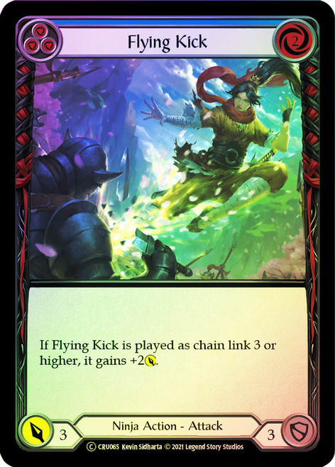 Flying Kick (Blue) Rainbow Foil English