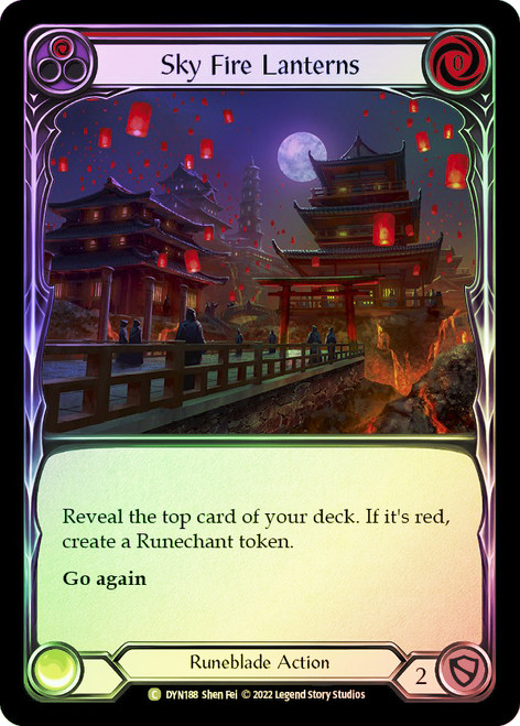 Sky Fire Lanterns (Red) Rainbow Foil English