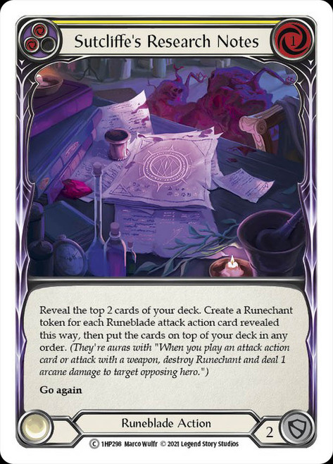 Sutcliffe's Research Notes (Yellow) Non-foil English